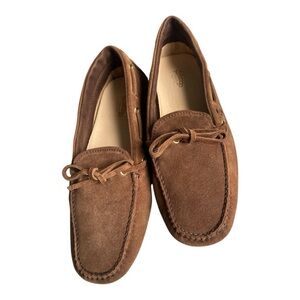 Arfango Firenze Italian Brown Suede Driving Moccasins 39 Luxury Preppy Loafers